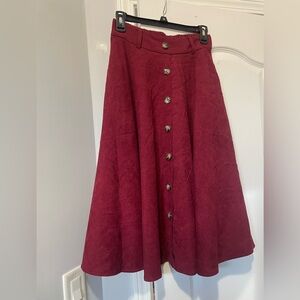 Elegant Burgundy Skirt with Pockets! NWOT